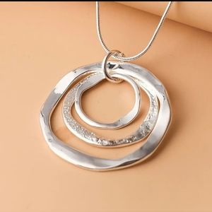 3 Circle Silver Necklace